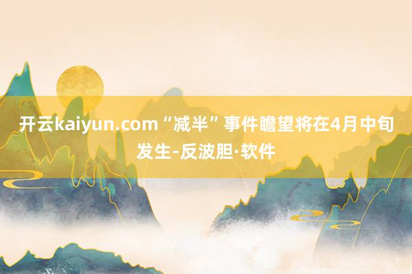 开云kaiyun.com“减半”事件瞻望将在4月中旬发生-反波胆·软件