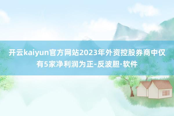 开云kaiyun官方网站2023年外资控股券商中仅有5家净利润为正-反波胆·软件