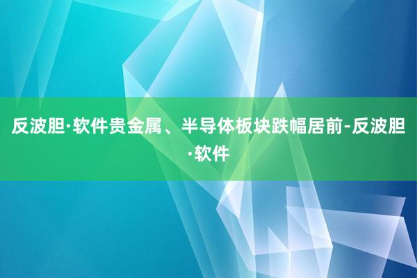 反波胆·软件贵金属、半导体板块跌幅居前-反波胆·软件