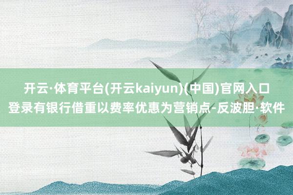 开云·体育平台(开云kaiyun)(中国)官网入口登录有银行借重以费率优惠为营销点-反波胆·软件