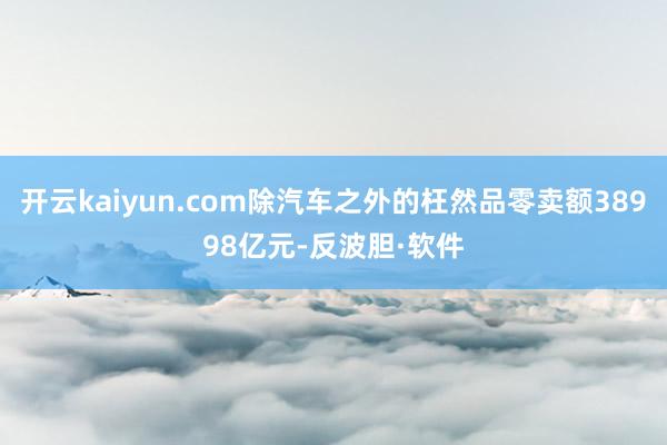 开云kaiyun.com除汽车之外的枉然品零卖额38998亿元-反波胆·软件