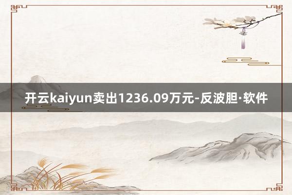 开云kaiyun卖出1236.09万元-反波胆·软件