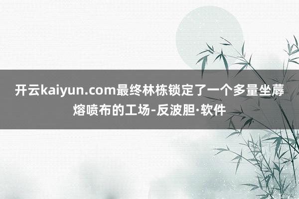 开云kaiyun.com最终林栋锁定了一个多量坐蓐熔喷布的工场-反波胆·软件