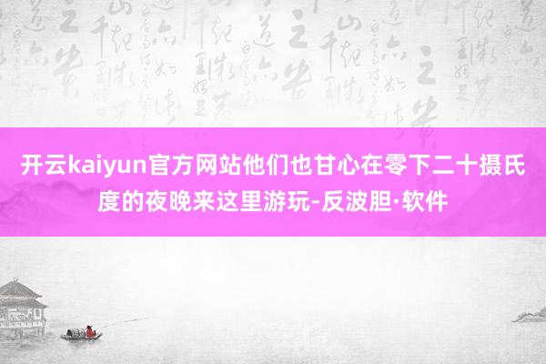 开云kaiyun官方网站他们也甘心在零下二十摄氏度的夜晚来这里游玩-反波胆·软件