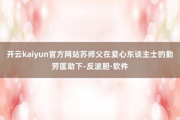 开云kaiyun官方网站苏师父在爱心东谈主士的勤劳匡助下-反波胆·软件