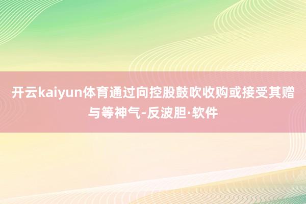 开云kaiyun体育通过向控股鼓吹收购或接受其赠与等神气-反波胆·软件